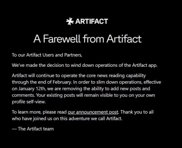 Aplikasi Berita Artifact Milik Pendiri Instagram Resmi Berhenti Beroperasi, Hal Ini Jadi Alasannya