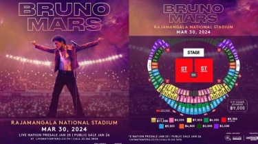 Harga Tiket Konser Bruno Mars di Thailand 2024, Termurah Rp 880 Ribu, Termahal Rp 4,8 Juta