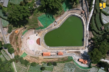 Kini Magelang Punya Embung Berbentuk Hati, Dilengkapi Jogging Track