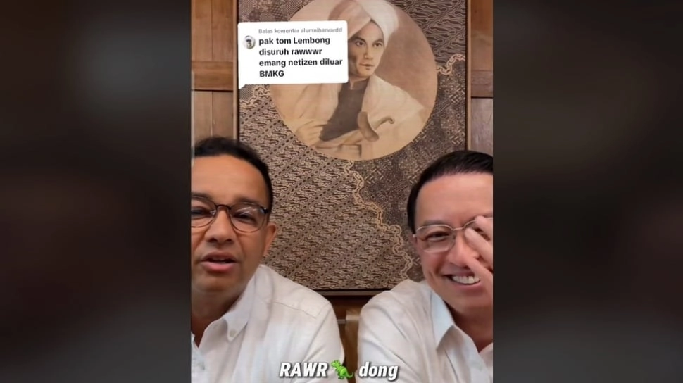 Muka Tom Lembong Memerah Malu Saat Kasih 'RAWR' ke Netizen, Anies Baswedan Malah Kebingungan