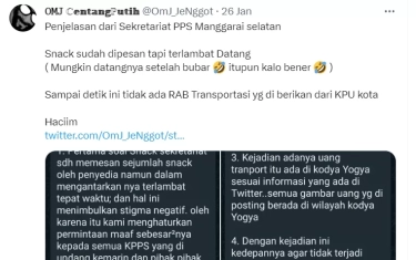 KPPS Trending di Media X, Warganet Keluhkan Snack Tak Layak hingga Tak Dapat Uang Transportasi, Begini Kata KPU