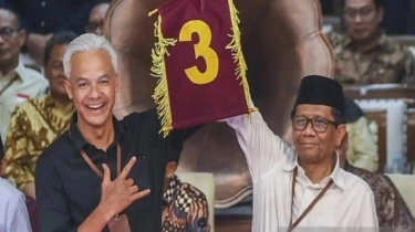 Petani dan Seniman Kolaborasi Bikin Lukisan Wajah Ganjar-Mahfud di Sawah, Begini Penampakannya