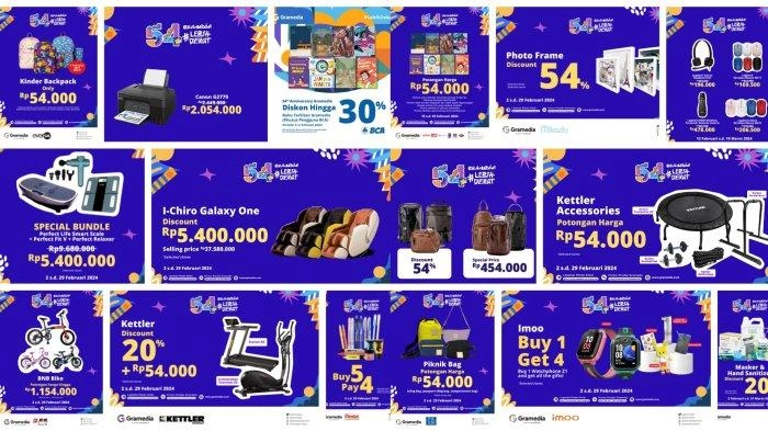 Rayakan Ulang Tahun ke-54, Gramedia Umbar Promo Menarik, Diskon hingga 30 Persen