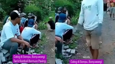 Ngenes! Janji Manis Caleg Banyuwangi Berubah Pahit, Paving Dicabut Usai Pileg