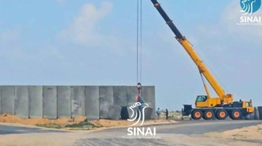 Penampakan Pembangunan Zona Penyangga oleh Mesir di Perbatasan untuk Lindungi Pengungsi Palestina