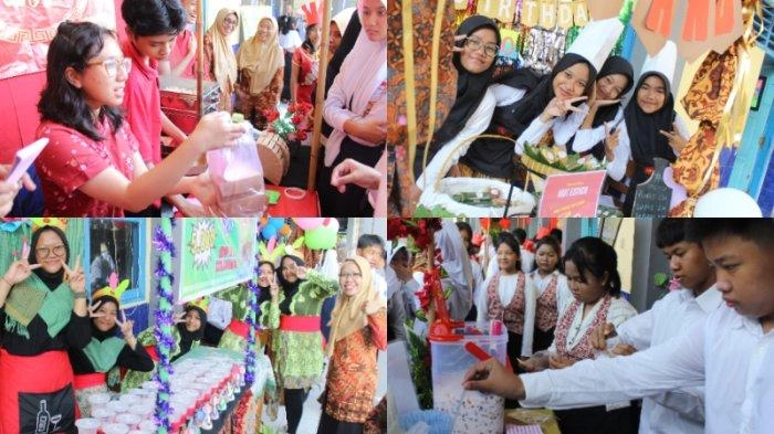 Riang Gembira, Siswa Belajar Wirausaha di Bazzar HUT ke 45 SMPN 3 Colomadu