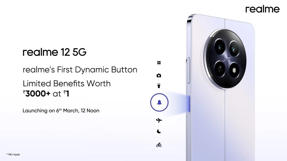 Rilis Besok, Realme 12 5G Punya Tombol ala iPhone 15 Pro Max