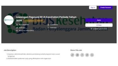 Lowongan Kerja BPJS Kesehatan, Pendaftaran akan Ditutup 20 April 2024