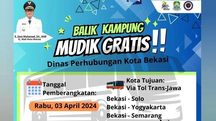 Mudik Gratis Dishub Kota Bekasi 2024: Syarat, Cara Daftar, Kota Tujuan, dan Jadwal Keberangkatan