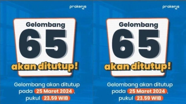 Pendaftaran Kartu Prakerja Gelombang 65 Ditutup Malam Ini, Segera Gabung di Website prakerja.go.id