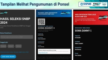 Inilah Tampilan Pengumuman Hasil SNBP 2024 bagi Peserta Lulus dan Tidak Lulus