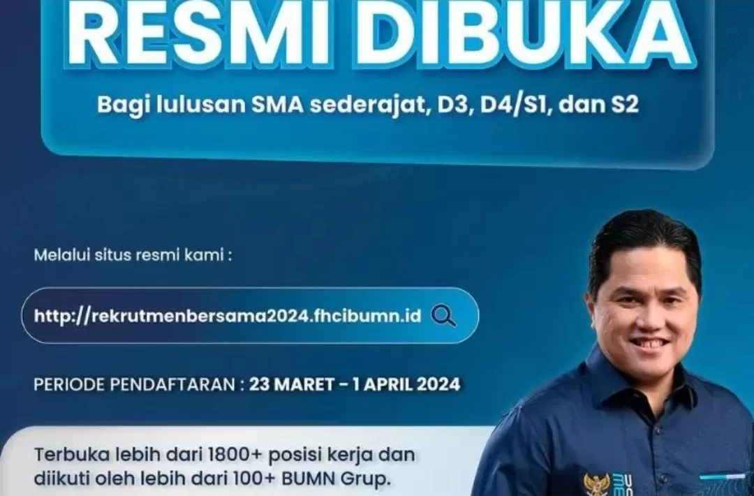 Pendaftaran Rekrutmen Bersama BUMN Masih Dibuka, Ini Lowongan yang Masih Sepi Peminat Ini
