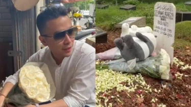 Pakai Baju Kado Terakhir Stevie, Anggi Pratama Ajak 2 Putranya Nyekar Pertama: Assalamualaikum Mami