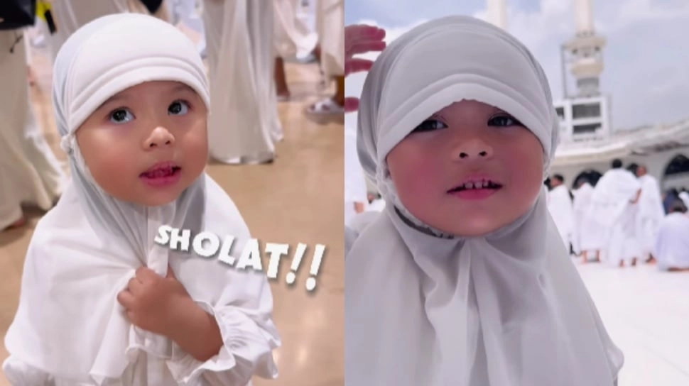 Gemasnya Ameena Pertama Kali Umrah Bareng Atta Halilintar, Sujud di Depan Ka'bah