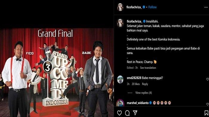 Komika yang Jadi Rival di SUCI 3 Akui Babe Cabita Terbaik, Fico: Rest in Peace Champ