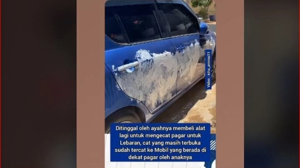 Niat Cat Pagar Untuk Lebaran, Pria Ini Pasrah Ketika Catnya Digunakan di Mobil Swift