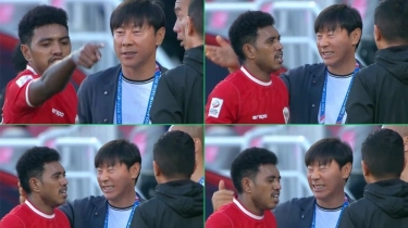Momen Kocak Kelly Sroyer Kena Keplak Shin Tae-yong di Pinggir Lapangan