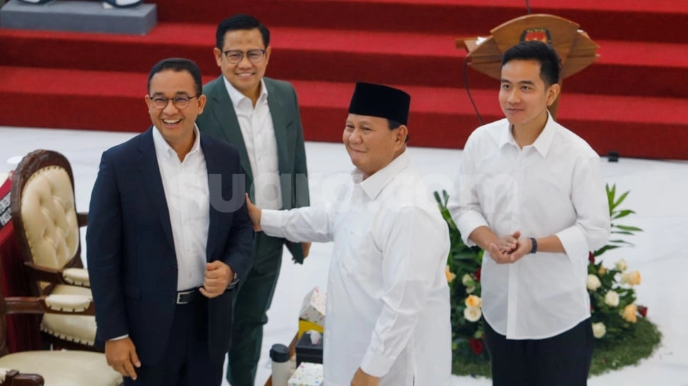 Hadiri Penetapan Prabowo-Gibran di KPU, Anies dan Cak Imin Tunjukkan Sikap Gentleman