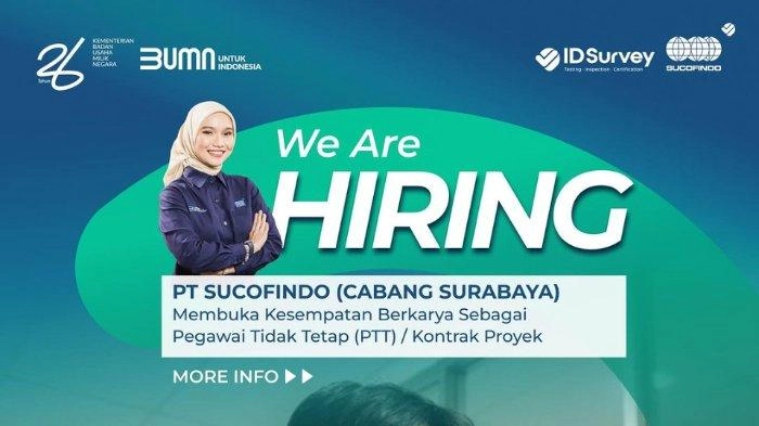 Lowongan Kerja PT Sucofindo Cabang Surabaya April 2024, Ada 7 Formasi untuk Lulusan SMK, D3 dan S1