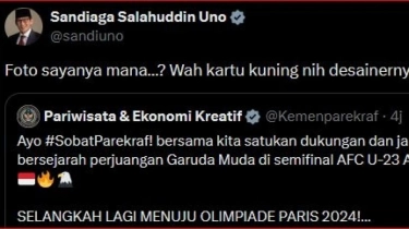 Sandiaga Uno Protes Fotonya Tak Ada di Poster Semifinal Piala Asia U23 : Kartu Kuning