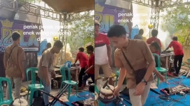 Viral! Detik-detik Musik Orkes Langsung Bubar Gegara Jerami Terbakar