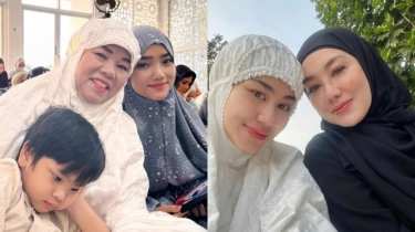 Cantik Bersahaja, Intip Adu Gaya Fuji dan Aaliyah Massaid Saat Kenakan Busana Putih di Hari Raya Idul Adha