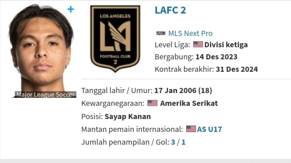 Pemain Keturunan Indonesia Bikin Geger di Liga Amerika Serikat, Cetak Gol Indah Hinga Diumumkan di MLS Next Pro