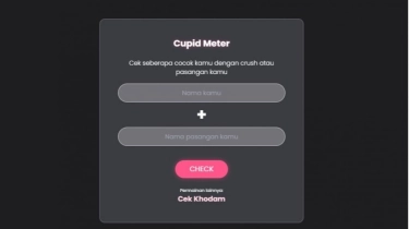 Link Cek Jodoh Cupid Meter, Cukup Pakai Nama Ketahui Tingkat Keharmonisan Hubunganmu