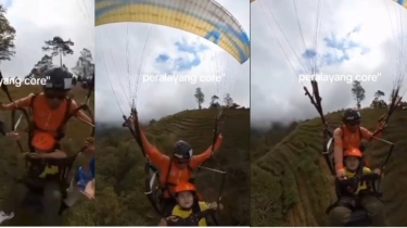 Main Paralayang, Ekspresi Bocil Ini Jadi Perhatian: Antara Takut dan Pelampiasan