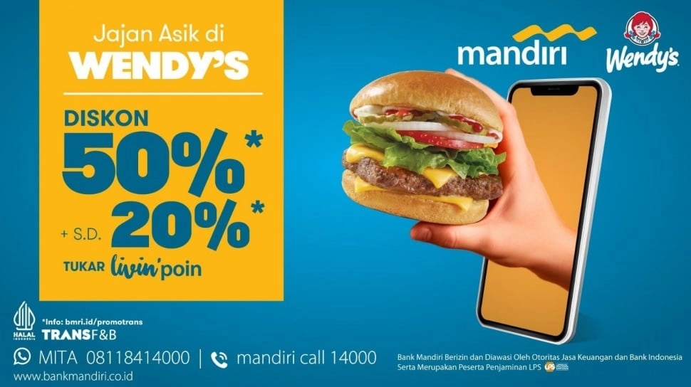 Wendy's Hadirkan Promo Jajan Asik Bersama Bank Mandiri
