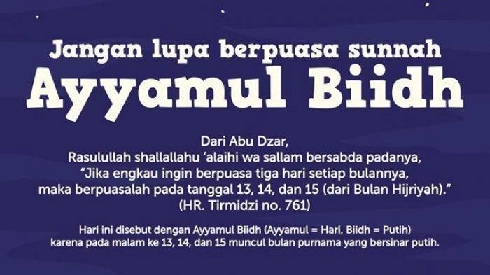 Puasa Ayyamul Bidh 18 - 20 Agustus 2024, Berikut Bacaan Niatnya