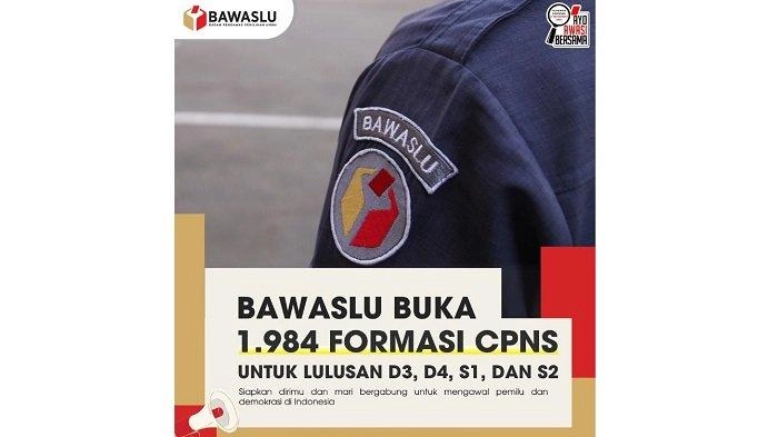 Pendaftaran CPNS 2024 Dibuka Hari Ini, Bawaslu Buka 1.984 Formasi, Ini Rincian Gajinya