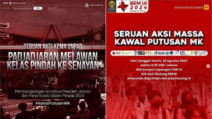 Gelombang Dukungan Kawal Putusan MK: BEM UI, Unpad hingga Undip Gelar Demo Hari Ini