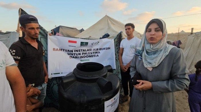Tiga Ribu Pengungsi di Kamp Pengungsian Gaza Manfaatkan Instalasi Air Bersih Bantuan PBNU