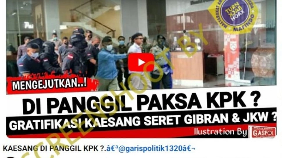 Cek Fakta: Kaesang Dipanggil Paksa KPK terkait Kasus Dugaan Gratifikasi