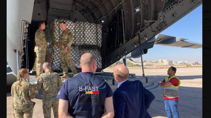 Belgia Mengirimkan 511 Tenda ke Gaza, Diangkut dengan Pesawat Belgium Defence A400M