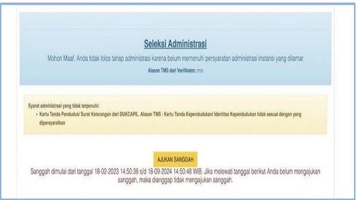 Apa Arti TMS pada Hasil Seleksi Administrasi CPNS 2024? Ini Penjelasannya
