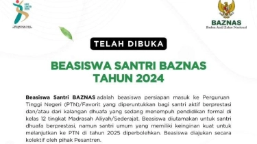Beasiswa Santri Baznas 2024 bagi Siswa Kelas 12 MA Sederajat, Beri Dana Rp 4 Juta