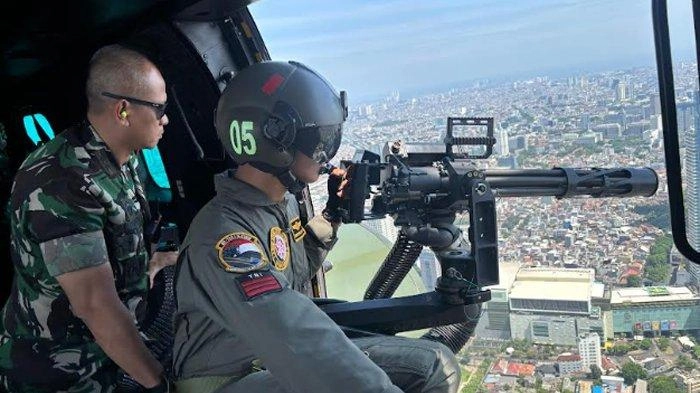 Naik Caracal Dilengkapi Gatling Gun, Pangkoopsud I Pantau Situasi Jakarta Usai Pelantikan Presiden