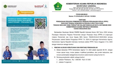 Peserta PPPK Kemenag 2024 Tahap 1 Bisa Pilih Formasi Mulai Hari Ini, Cek Caranya