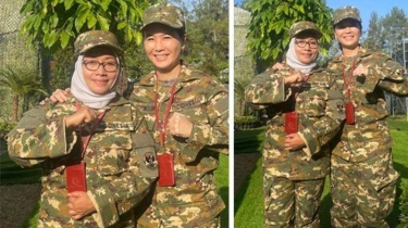 Veronica Tan Pakai Seragam Militer Saat Pembekalan Kabinet, Disebut Mirip Artis Korea Lagi Wamil
