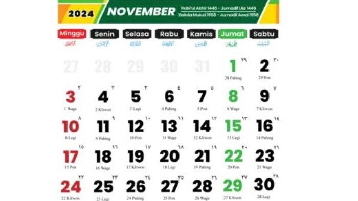 Daftar Hari Besar Nasional dan Internasional Bulan November 2024