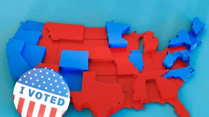 Peta Kekuatan Capres Donald Trump dan Kamala Harris di 50 Negara Bagian AS