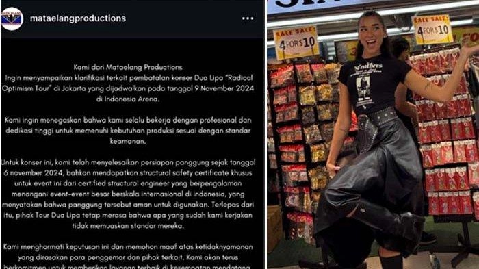 Promotor Sebut Panggung Dua Lipa Dapat Sertifikat Kemanan, Tapi Tetap Ditolak, Tak Sesuai Standar