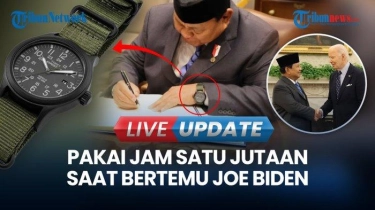 VIDEO Tampilan Sederhana Prabowo Pakai Jam Satu Jutaan Saat Bertemu Joe Biden di Gedung Putih