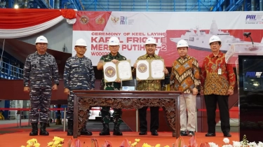 Pembangunan Fregat Merah Putih Terus Berlanjut, PT PAL dan Kemhan Laksanakan Keel Laying Kapal Kedua