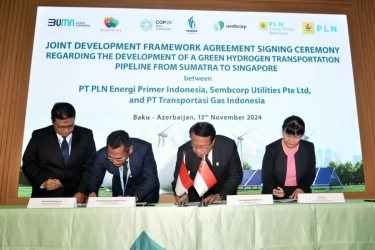 PLN-Sembcorp-TGI Garap Proyek Pipa Hidrogen Hijau Terbesar di ASEAN