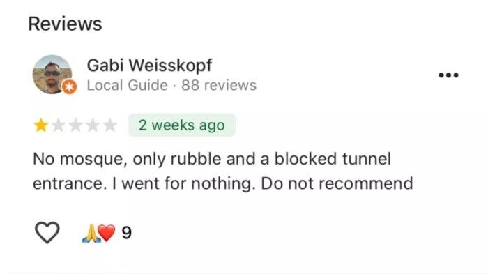 Tentara Israel Beri Ulasan Google untuk Tempat-tempat di Lebanon yang Mereka Hancurkan