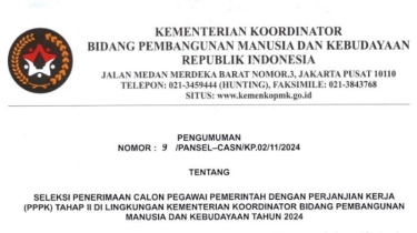 Kemenko PMK Buka Lowongan PPPK 2024 Tahap 2, Cek Syarat dan Dokumen yang Diunggah di SSCASN