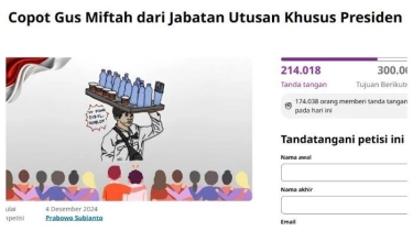 7 Petisi Minta Miftah Maulana Dicopot dari Utusan Khusus Presiden Tembus 222.107 Tanda Tangan